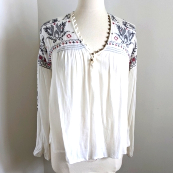 FREE People Boho Oversized Embroidered Tunic Rock it Tonight Top XS - Picture 6 of 16